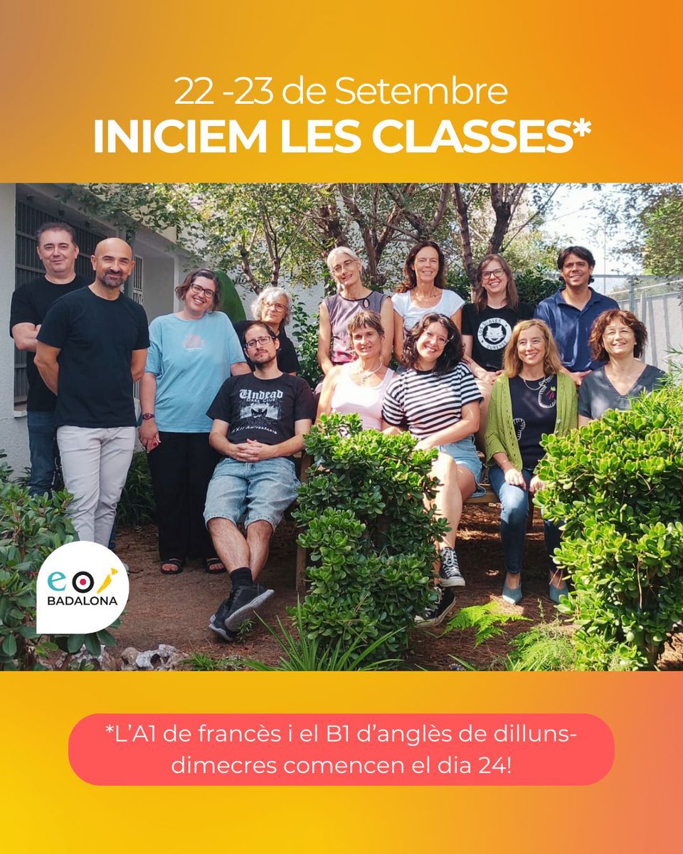 Donem la benvinguda a la Marian, el Xavi, el Jose i la Katrien que se sumen a l'equip de l'EOI de Badalona!  Tenim moltes ganes d'engegar el curs! 🥳