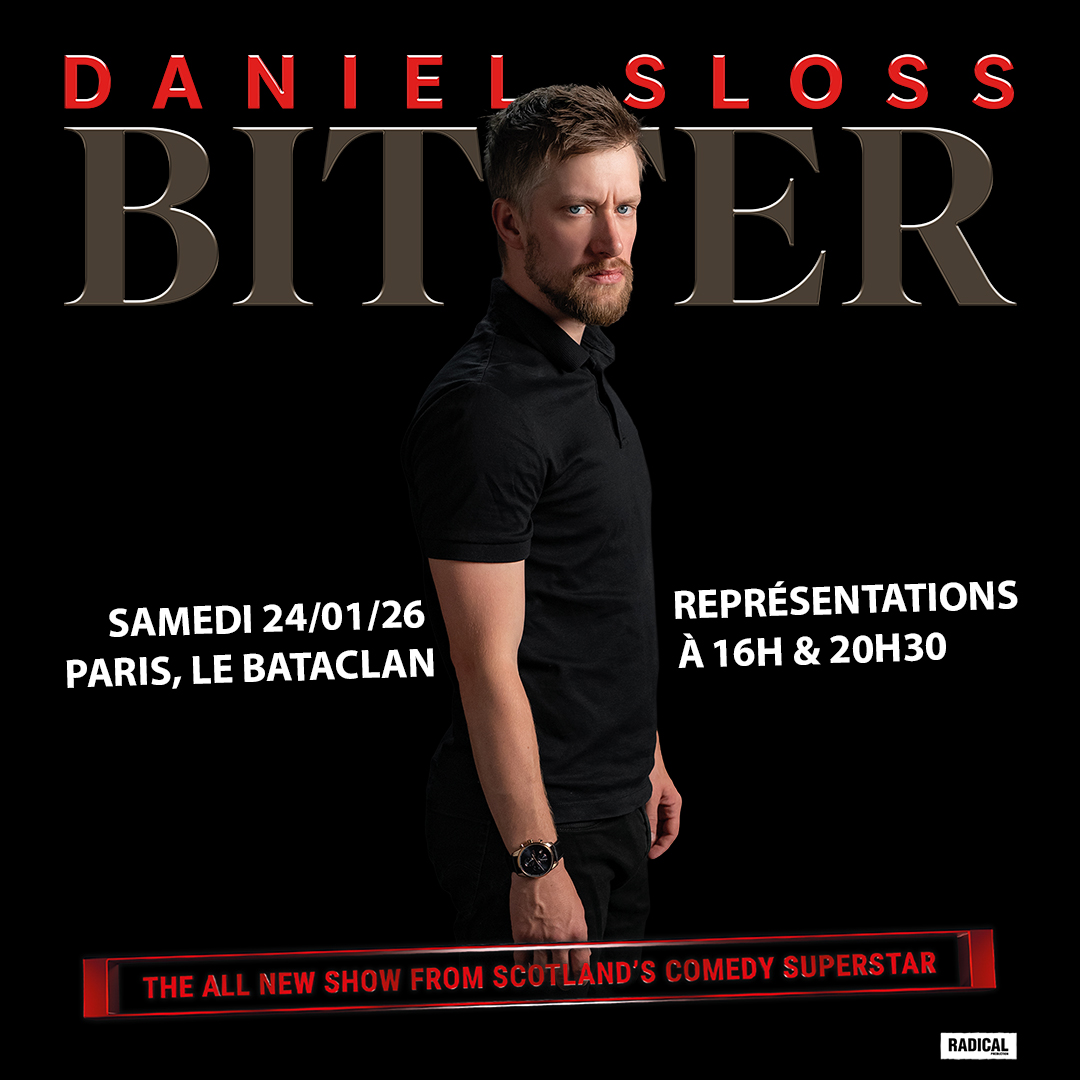 PARIS! Just announced - I am bringing my new tour "Daniel Sloss BITTER" to <a href="/bataclan_/">Bataclan</a>  for 2 shows (4pm + 7.30pm) on Saturday 24 January

Hope to see you there!

Tickets and official links at danielsloss.com/tour/