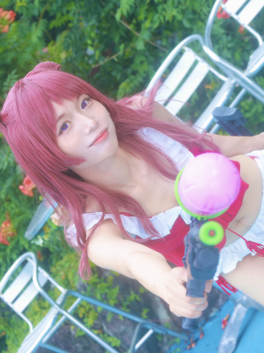コスプレ
学園アイドルマスター
花海咲季

🔫💦

#0815信号機で海の家 
📸<a href="/moti_photo/">もち/写真</a>