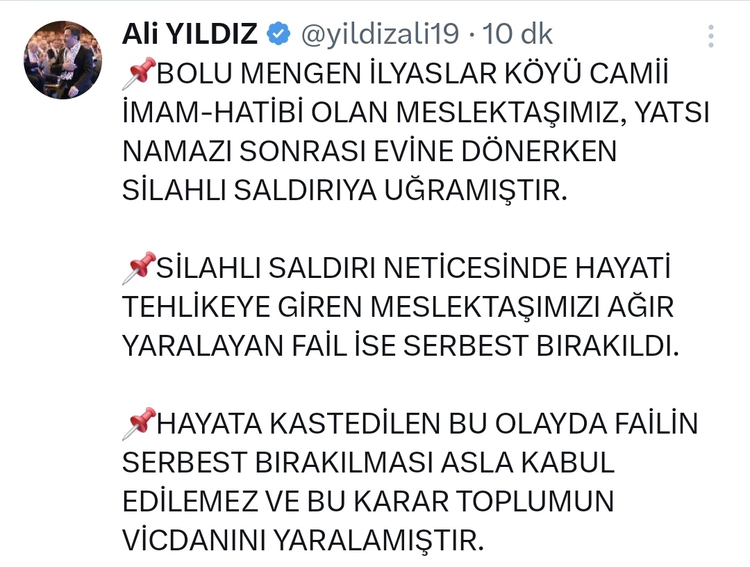 Öğretmene bıçak, imama silah!
Kamu çalışanlarına yönelen her saldırı, devlete meydan okumaktır.
Artık söz değil, acil önlem zamanı!
<a href="/TC_icisleri/">T.C. İçişleri Bakanlığı</a> <a href="/tcmeb/">Millî Eğitim Bakanlığı</a> <a href="/Yusuf__Tekin/">Yusuf Tekin</a> <a href="/AliYerlikaya/">Ali Yerlikaya</a>