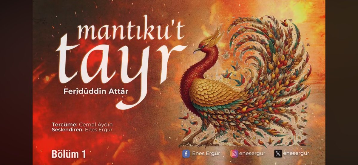 enesergur_'s tweet photo. Tamamlanan Gelin Tacı’nın ardından bir başka klasik, muhteşem  bir eser Mantıku’t-Tayr… Si murg’un Simurg’a yolculuğu… Şifa olsun… MANTIKU'T TAYR - 1.BÖLÜM https://t.co/7PdNmd0TMv @YouTube aracılığıyla https://t.co/IZ2LGdABiE