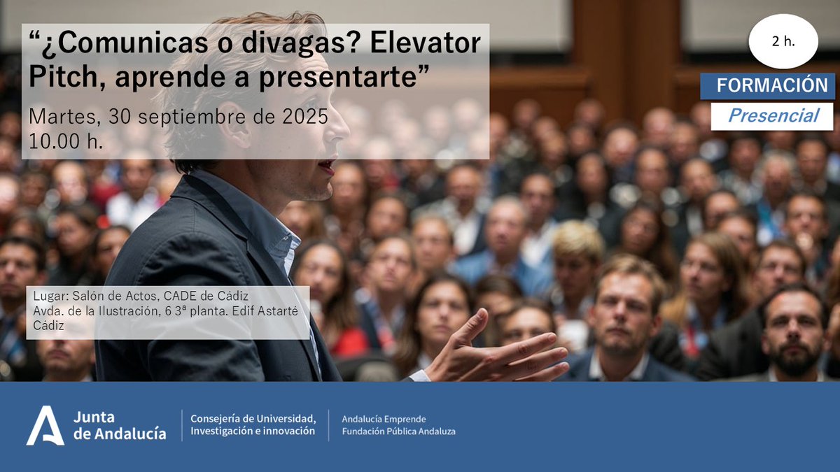 🎯Conseguir que las personas emprendedoras y las empresas aprendan a presentar de manera clara, concisa y persuasiva sus proyectos de empresa en pocos segundos, logrando captar la atención de potenciales inversores, clientes o socios.
 inscripción: forms.gle/epQAqZBSkfHRJe…