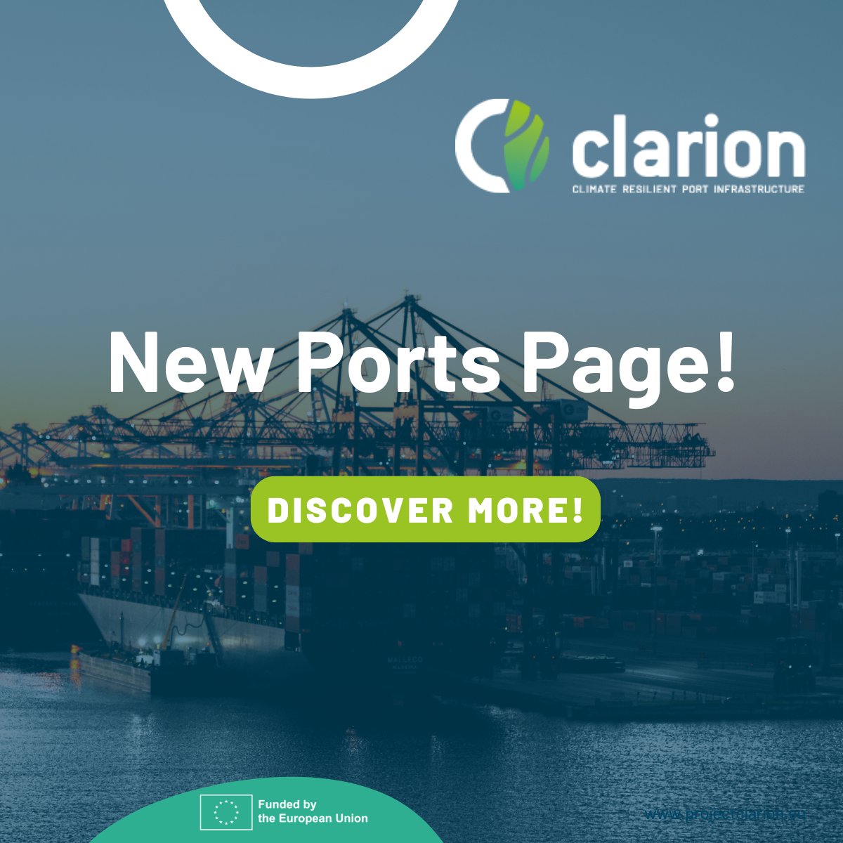 ⚓️New Port Page! Ports are on the frontline of climate change! 

4 leading  ports are stepping up as real-life demonstrators:
Rotterdam (🇳🇱)  Antwerp-Bruges (🇧🇪) Constanța (🇷🇴) Hamburg (🇩🇪)

👉Explore the ports now: projectclarion.eu/ports/

#CLARION #HorizonEurope #ResilientPorts