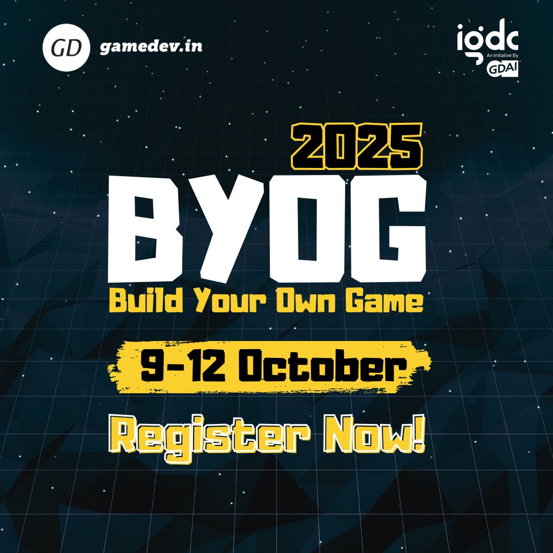 gamedev_india's tweet image. 📢 BYOG is BACK 🎮
72 HOURS. ₹3 LAKH PRIZE POOL. 🚀
From Oct 9-12, join hundreds of devs for India's most legendary game jam.
➡️ Join The Jam: gamedev.in/byog/
@theindiagdc #BYOG2025 #GameDev #GameJam #IndieDev #MadeInIndia #BuildYourOwnGame #GamesFromIndia