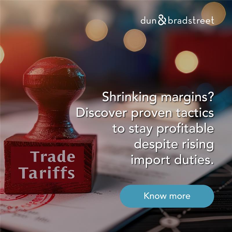 DNB_India's tweet image. Navigating the complexities of trade tariffs?

Discover how to safeguard your margins and drive growth with Dun &amp;amp; Bradstreet’s expert strategies.

Know More: lnkd.in/gH5bRk5

📈 #TradeTariffs #BusinessGrowth #Profitability #DunAndBradstreet