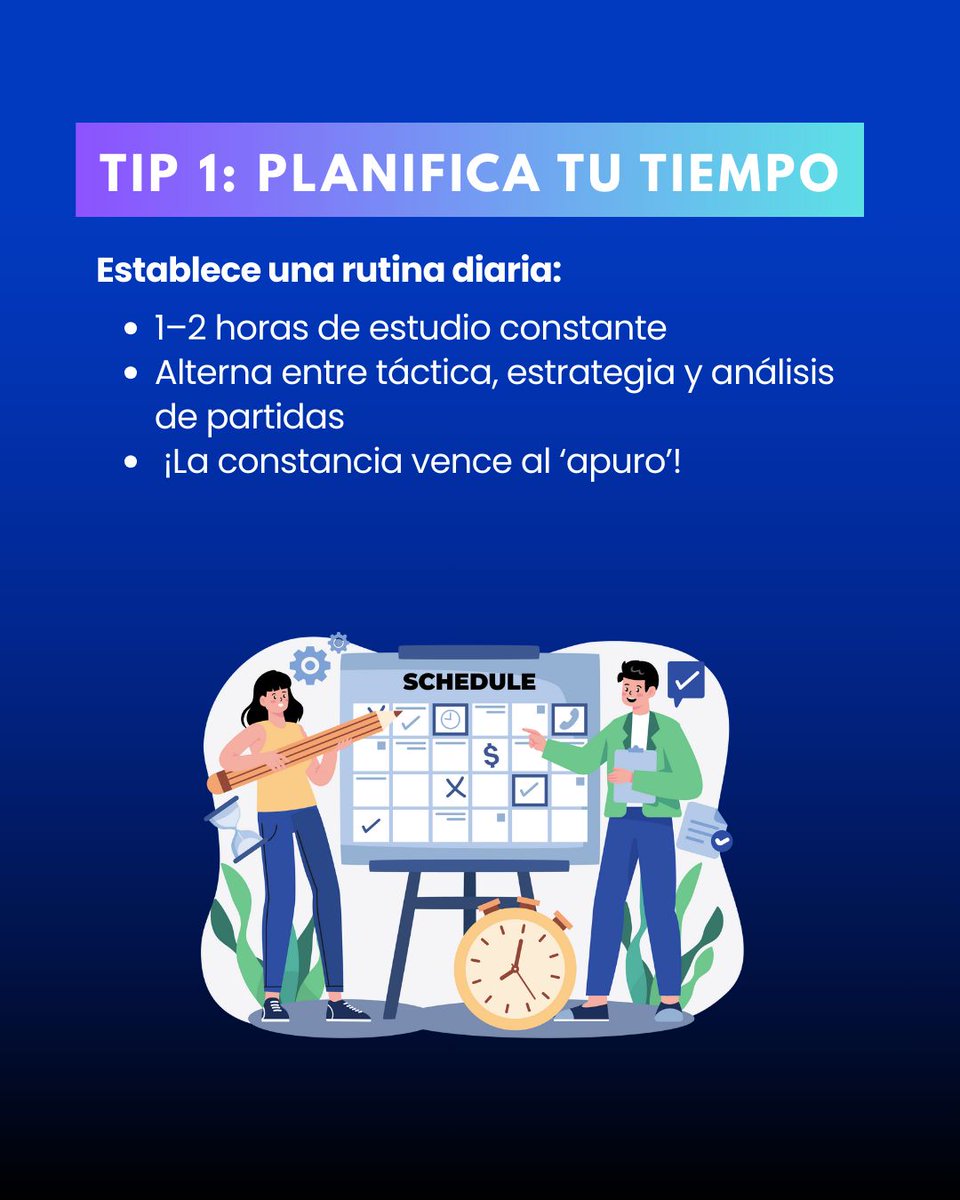 ChessExcelsior's tweet image. Parte 1 💫
🧠♟️ ¡Lleva tu ajedrez al siguiente nivel! Descubre estos 6 tips para estructurar tu rutina de estudio y mejorar día a día 🚀
💡 Recuerda: la constancia y la reflexión son la clave para crecer como ajedrecista.
#ChessExcelsior #Ajedrez #EstudioDeAjedrez #Tips