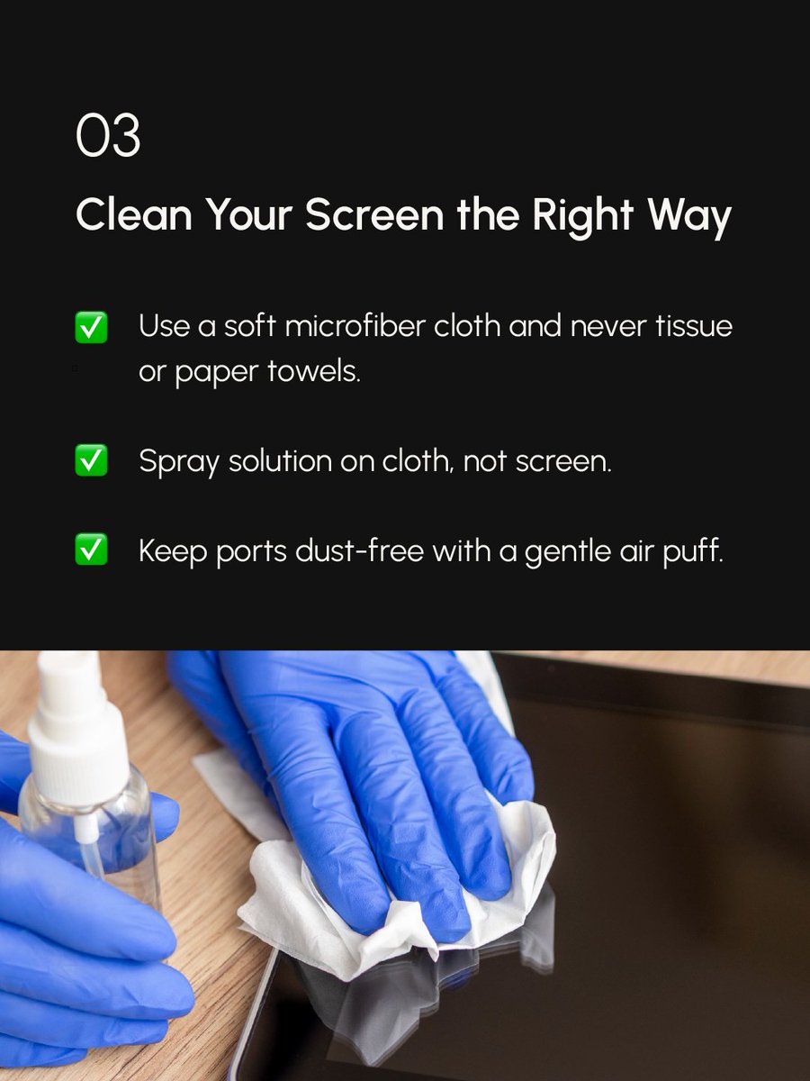 rent_get's tweet image. Tablets are powerful—but fragile.
📱 Keep them running longer with 3 easy habits:
✔️ Shockproof case
✔️ Avoid overcharging
✔️ Clean screens right
Small habits = fewer breakdowns, longer life.
🔖 Save this for your IT checklist.
#TabletCare #ITHardware #GetItRent
