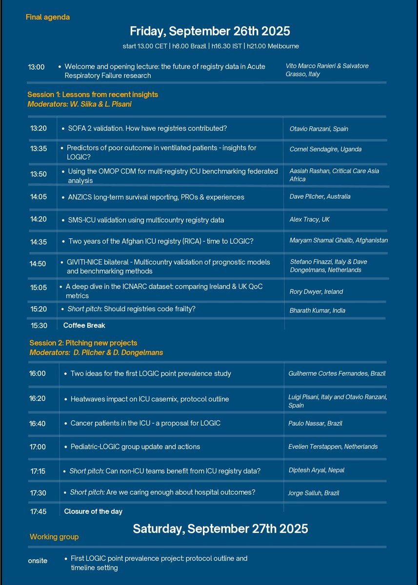LOGIC Day 2025 in Bari, Italy 🇮🇹.
A unique space to discuss ICU registries, critical care, and quality improvement with colleagues from around the world.

Join online or in person for fresh data, ideas, and collaboration.
#CriticalCare #ICU #Registry #QualityImprovement