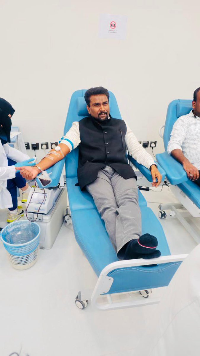 IndianEmbRiyadh's tweet photo. Towards a noble cause! Extending our helping hand during the #SevaPakhwada

A mega Blood Donation Camp is organized by the Indians Welfare Forum (IWF) in collaboration with King Saud Medical City (KSMC) at Shumeisy, Riyadh, today. Mr
Praveen Kumar, Second Secretary (Consular) from the Embassy, inaugurated the Camp. He commended their
efforts and expressed Embassy’s solidarity in such welfare initiatives.

@MEAIndia 
@diaspora_india 
@SecretaryCPVOIA