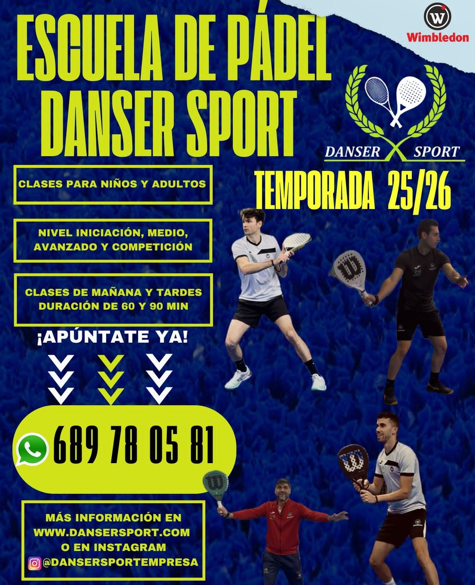 DANSERSPORTSL's tweet photo. Inscripciones abiertas para nuestra escuela de pádel en Valladolid. 

Todos los niveles y edades. Aprende,mejora y disfruta con nosotros. Nos avalan 15 años enseñando este deporte.

https://t.co/q8HSxZVQzh

#Padel #clasesdepadel #padelvalladolid #escueladepadel #dansersport https://t.co/RtrHKJI9Z6