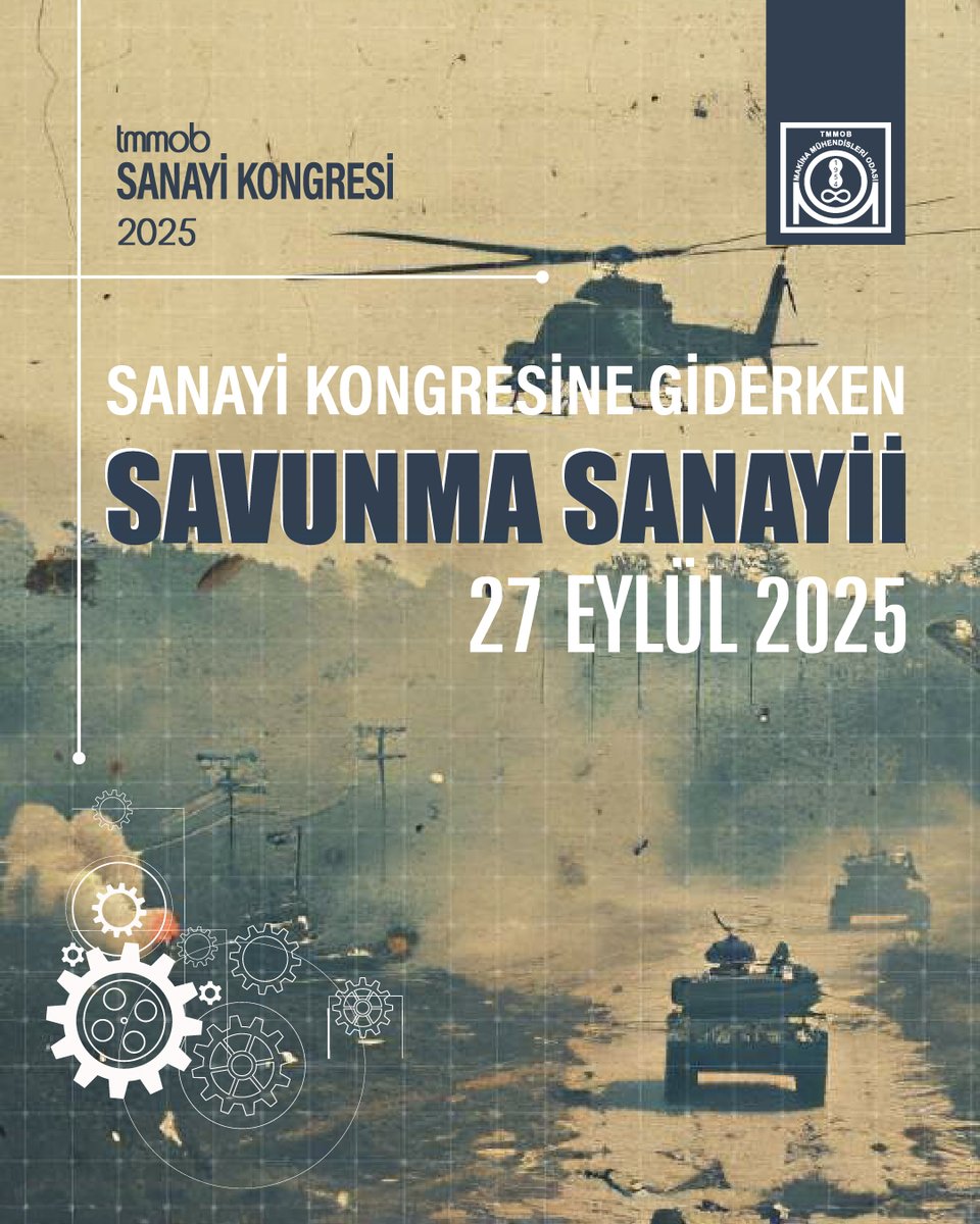 TMMOB Sanayi Kongresi'ne Giderken Savunma Sanayii Etkinliği 27 Eylül 2025 Cumartesi günü  Ankara'da MMO Eğitim ve Kültür Merkezi'nde gerçekleştirilecektir.

Program ve detaylı bilgi için: mmo.org.tr/merkez/haber/t…