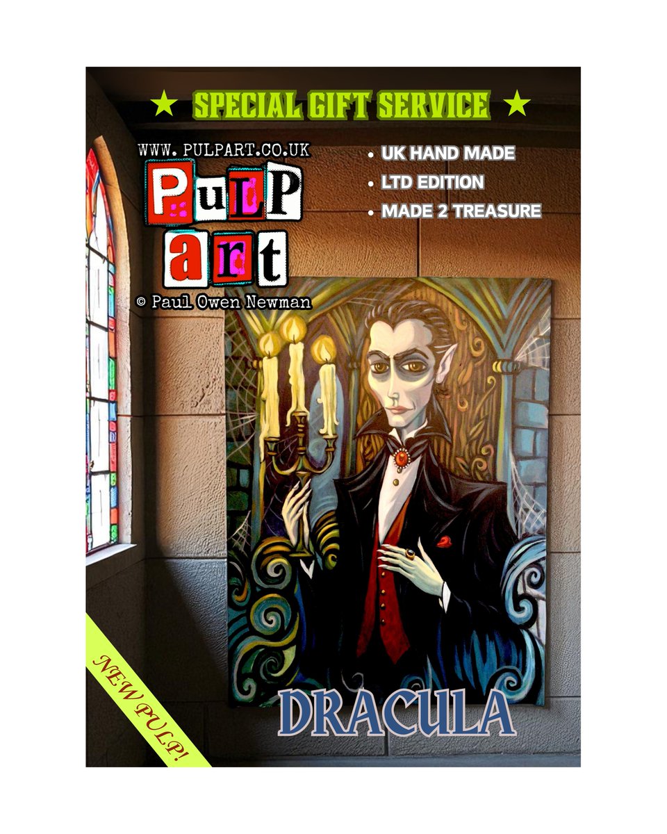 wwwpulpartcouk's tweet image. In the flickering candlelight of a Gothic manor, a figure emerges from shadow and imagination—my artistic interpretation of literature&apos;s most iconic vampire, Count Dracula.
pulpart.co.uk/new-pulp/f/dra…
#dracula #PulpArt