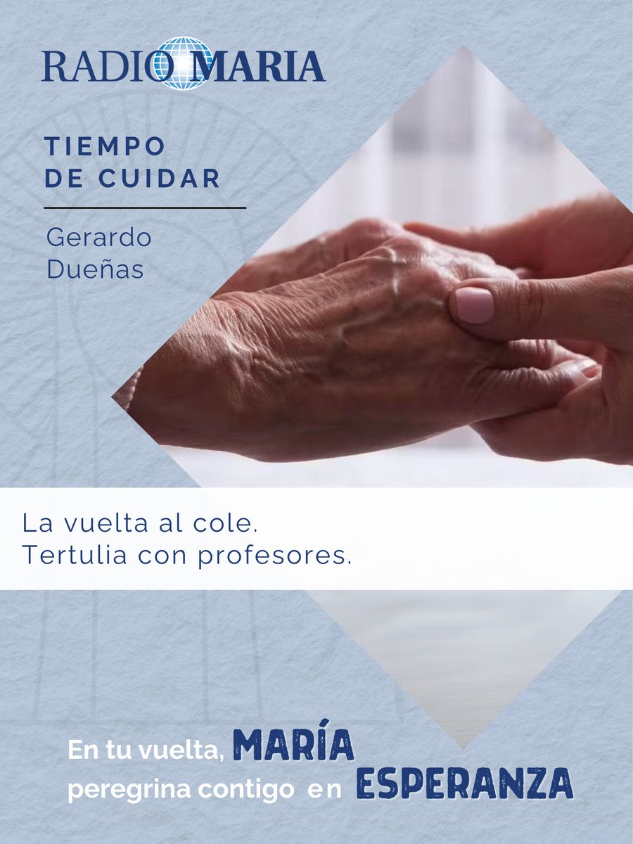 🎒 Continuamos acompañándote en este mes de septiembre.

📚 Gerardo Dueñas conversa con profesores sobre "la vuelta al cole" en Tiempo de cuidar.

🎧 Escúchalo AQUÍ: radiomaria.es/inicia-un-nuev…