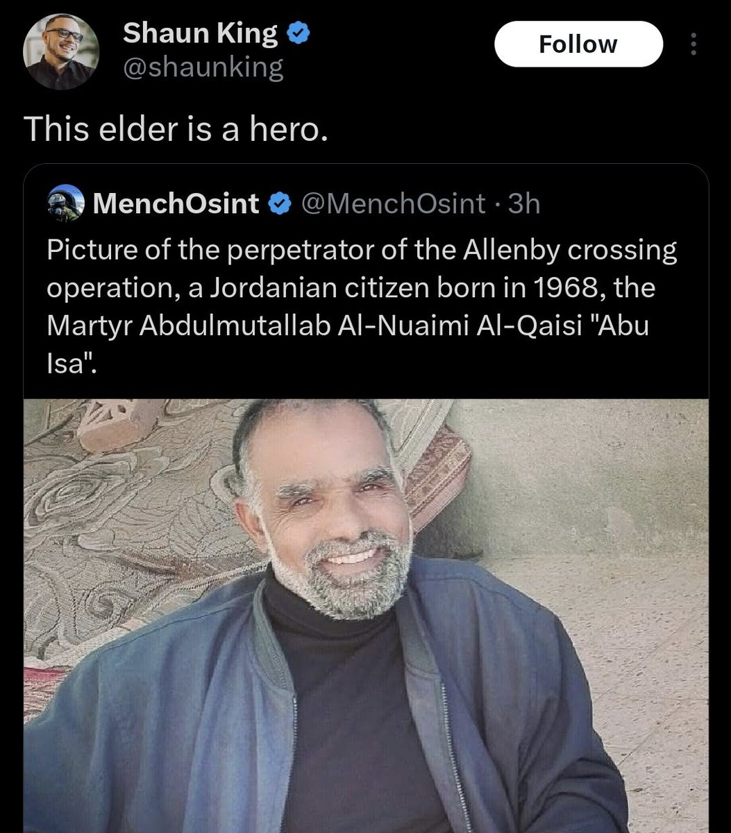 Hamza (@howidyhamza) on Twitter photo This "hero" is nothing more than a non-state actor who carried out an illegal cross-border attack in the absence of a declared war, resulting in the closure of the crossing through which 7-8% of humanitarian aid trucks enter the Gaza Strip; imagine how many children will go This "hero" is nothing more than a non-state actor who carried out an illegal cross-border attack in the absence of a declared war, resulting in the closure of the crossing through which 7-8% of humanitarian aid trucks enter the Gaza Strip; imagine how many children will go