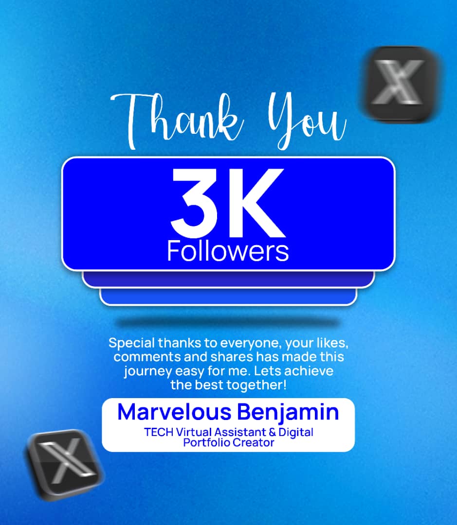 theglobalmarvie's tweet image. My designer extraordinary said: Marvie you need to celebrate with a flyer. He went ahead and designed this in a minute and sent.

Thank you so much @BestqualityG, I appreciate you!

3k+ of you following, Thank you!

I am a CHRISTIAN above all. 🙌

#TECHVA 
#VirtualTutor