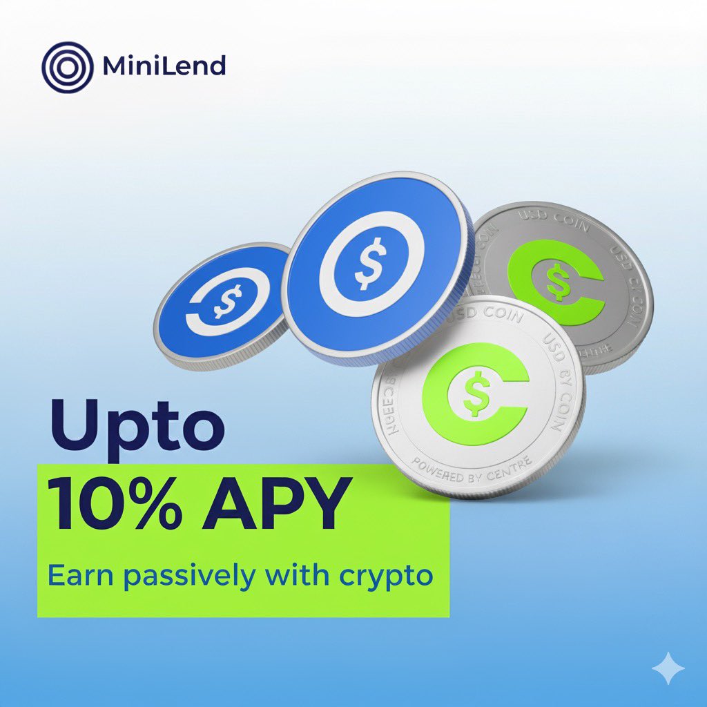 kichungix's tweet image. explaining how Minilend users can now earn upto 10% interest annually on all their USDC deposits 🎉 From as low as KES 100.