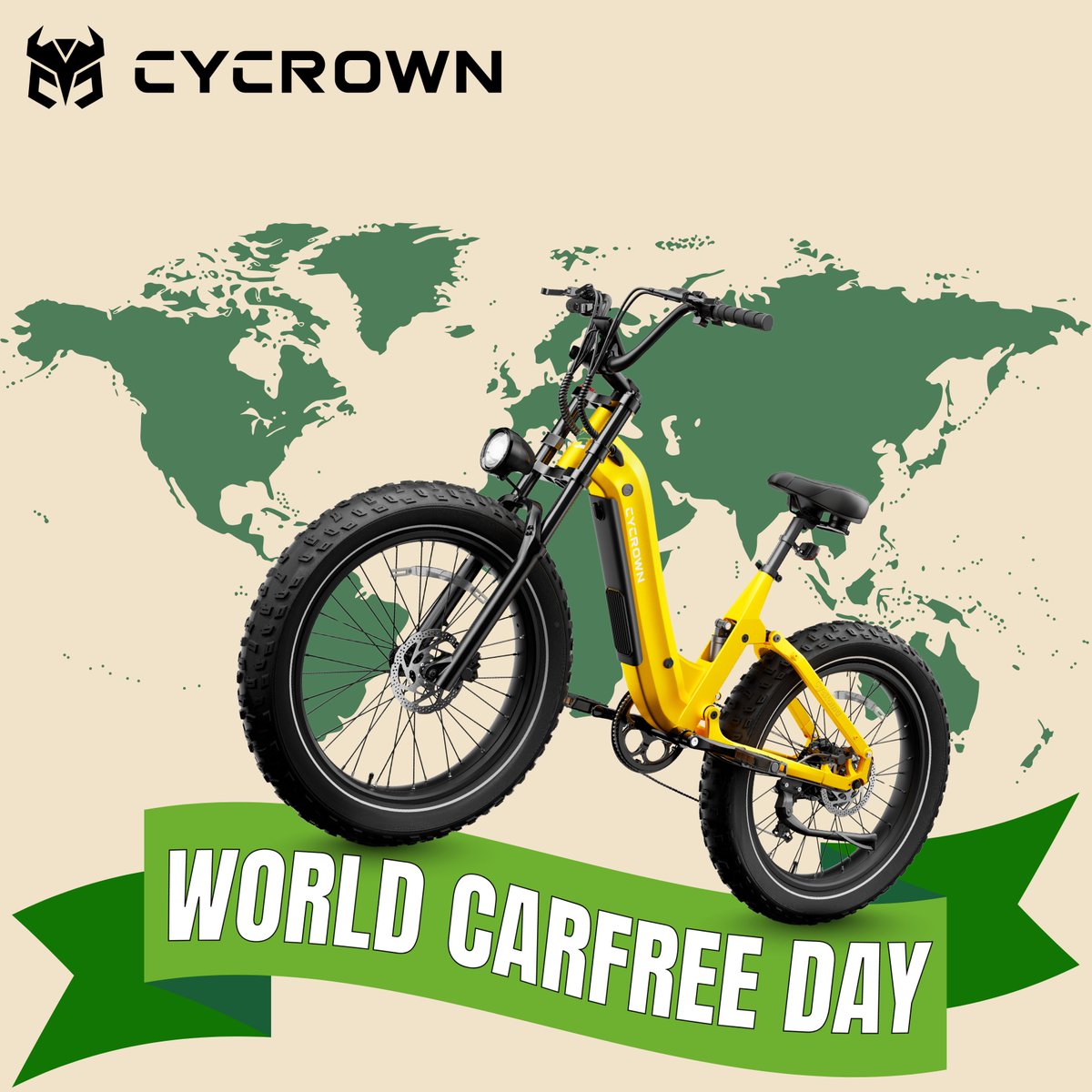 🌍🚴‍♂️ Ditch the car, embrace the ride!🚴‍♀️🌍

This World Carfree Day, let’s choose cleaner, greener, and healthier ways to move — and what better way than with a CYCROWN eBike?💛

Less traffic. Less pollution. More freedom.

#CYCROWN #WorldCarFreeDay #EbikeLife #RideGreen #CarFree