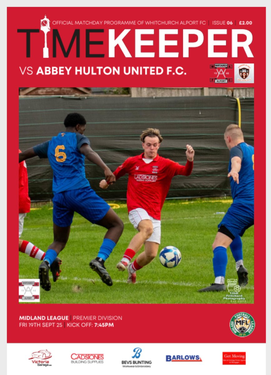 TIMEKEEPER PROGRAMME ON SALE TONIGHT🔴⚪️

Issue 6 of our superb match day programme printed by our partners <a href="/MatchdayPro/">Matchday Programmes - Design & Print Service</a> will be on sale at tonight’s game, and tonight is all about <a href="/_Theoknight_/">Theo Knight</a> 

#WeAreAlport🔴⚪️