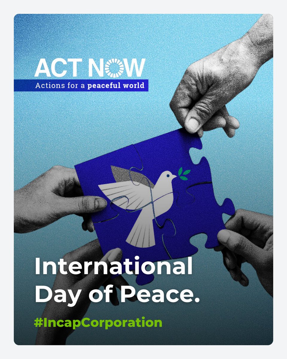 incap_group's tweet image. 🕊️ At #Incap, we join the world in marking the #InternationalDayofPeace. It’s a moment to reflect on the value of understanding, respect, and kindness - and a reminder that peace begins with the choices we make every day.
Let’s work together for a fairer and more caring world.