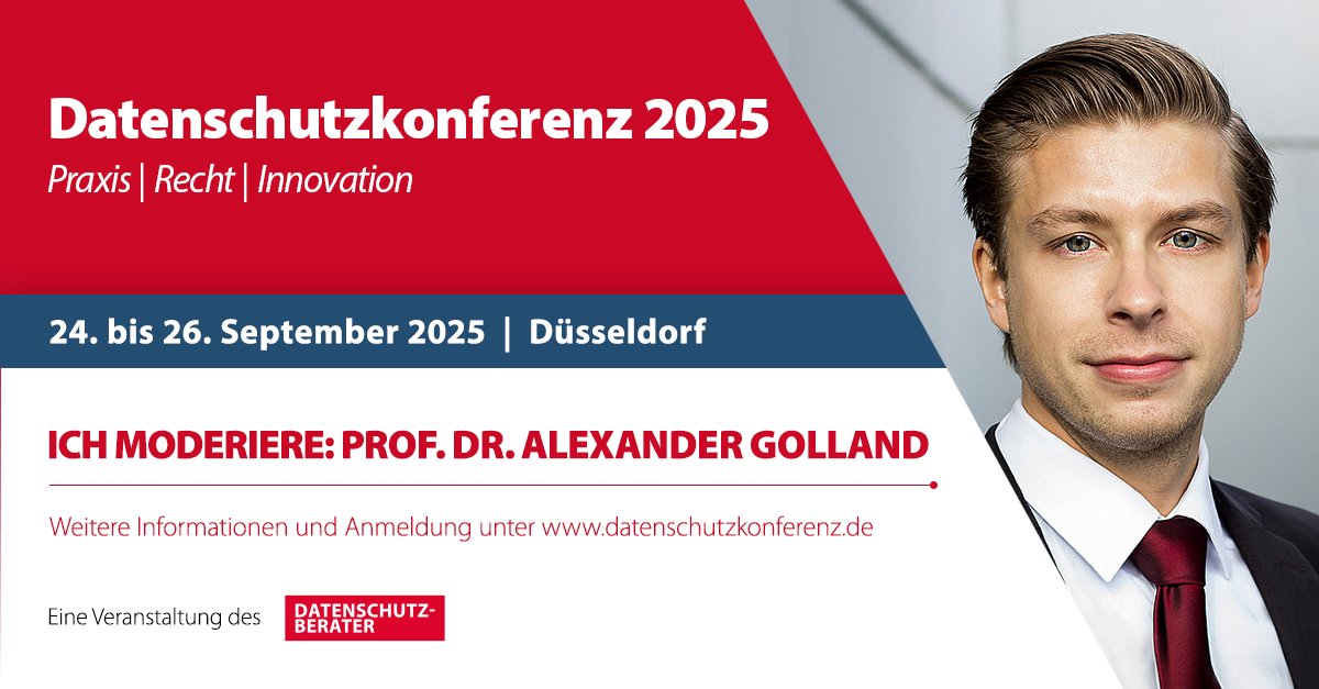 Das Klassentreffen der Datenschützer - nur noch fünf Tage bis zur großen #DSK2025 des <a href="/DSBerater/">DatenschutzBerater</a>. Los geht's 24.9. in meinem "Wohnzimmer" bei <a href="/pwc_de/">PwC Deutschland</a>. Danach folgen zwei volle Tage #Datenschutz.expertise mit vielen tollen Referenten, Vorträgen &amp; Austausch. Ich freue mich sehr!