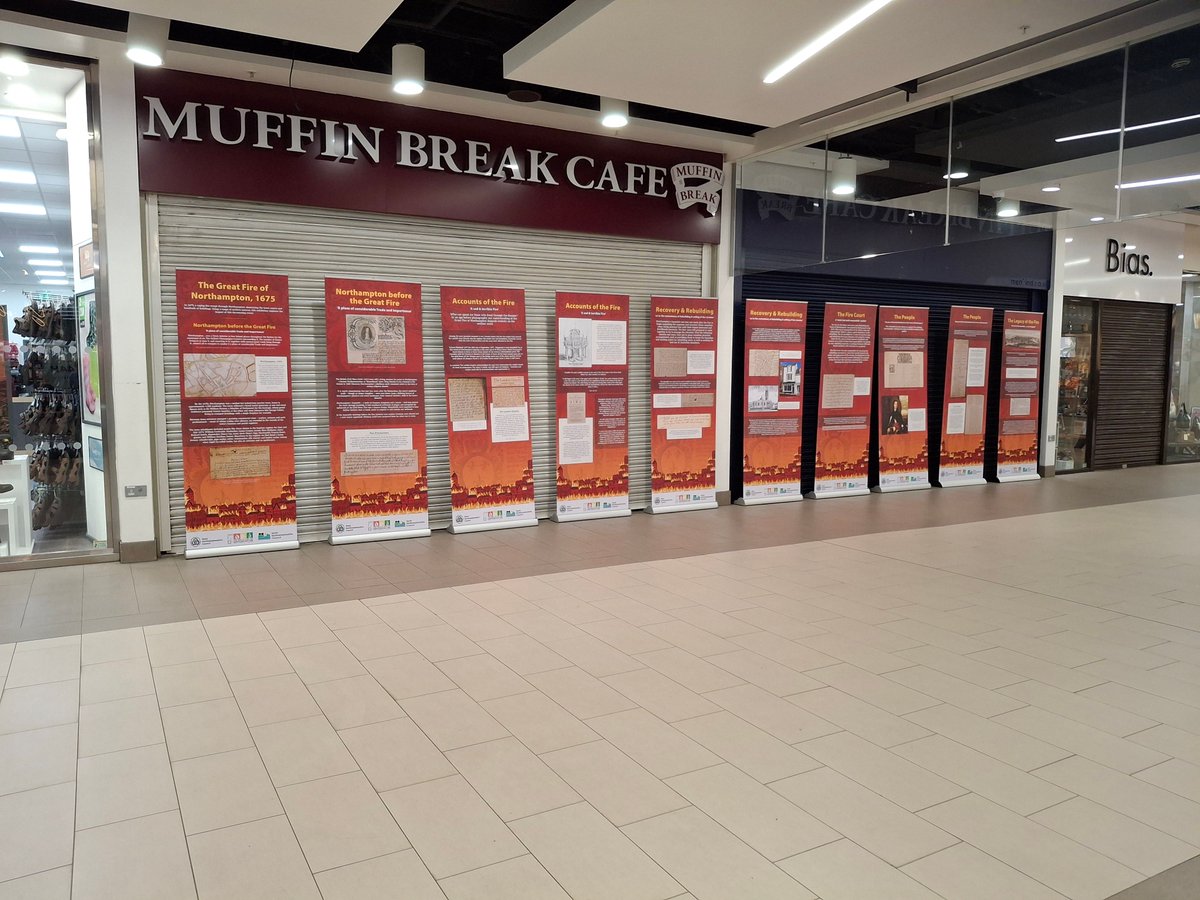 To commemorate 350 years since the Great Fire of Northampton, we have a special display on the Lower Mall at Grosvenor Shopping.

📅 The display is open until Monday only.
🧡 The anniversary celebrations finish this weekend with fire-themed events in the Market Square.