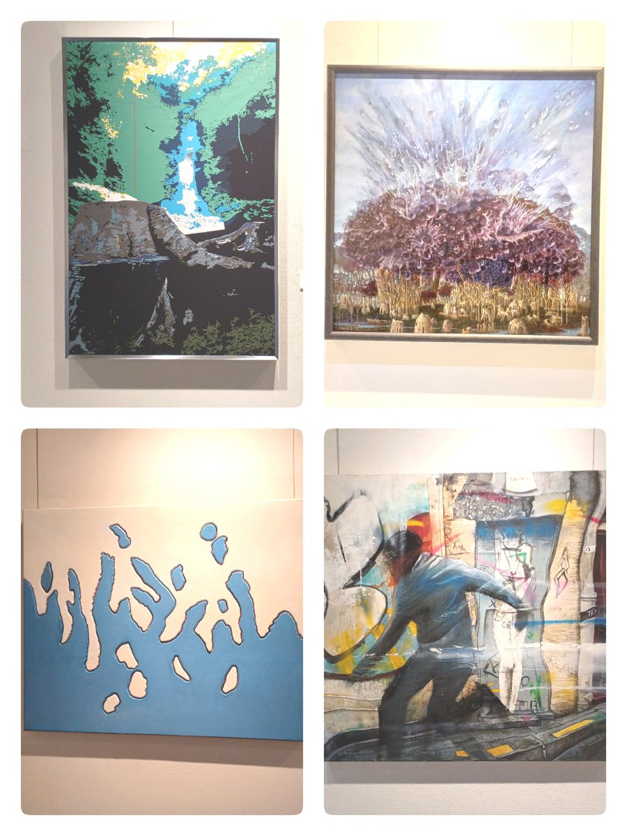 HIROpotato's tweet photo. 江之子島文化芸術センターで行われている、アートムーブコンクールの受賞者選抜展の様子です。
#アートムーブ2025 
#受賞者選抜展 https://t.co/iofLKDEVcF