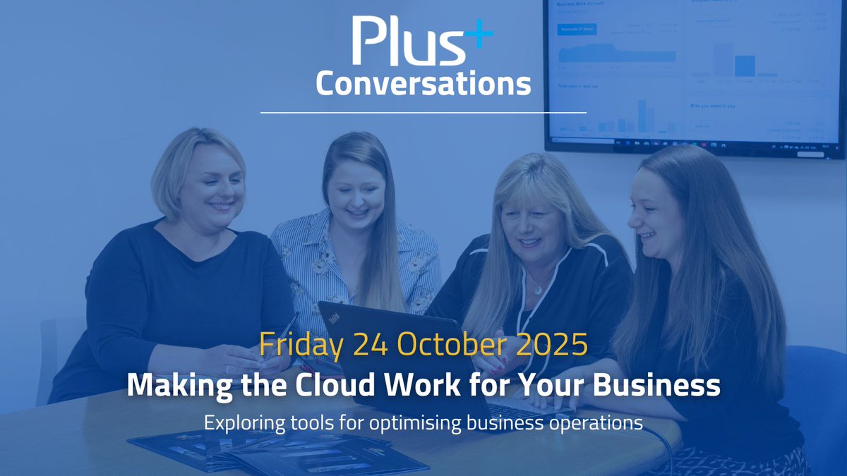 Plus Conversations: Making the Cloud Work for Your Business
📅 Friday 24 October

​Join our next Plus Conversations roundtable on 'Making the Cloud Work for Your Business', exclusively for clients and hosted by Emma Hardwick, Outsourcing Service Director. In this informal and