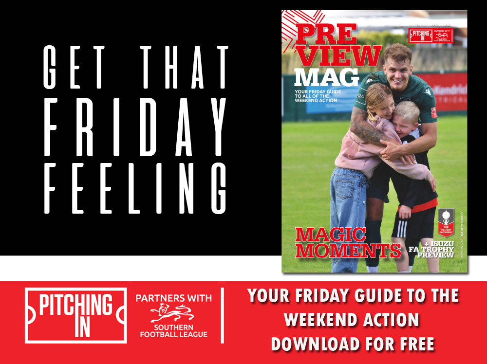 SouthernLeague1's tweet photo. 📕FREE DOWNLOAD | Issue 7 of our new Friday Preview E-Magazine is out now!

👉Download for FREE: https://t.co/kl1AQRvHGS

🔴Special features on @DorchTownFC, @YateTownFC, @leistonfc, @HarbTownFC, @FootballBashley, @levgreenfc, @SCInkberrowFC, @westburyutd &amp; @hadleyfc https://t.co/Pbe19Yog4V