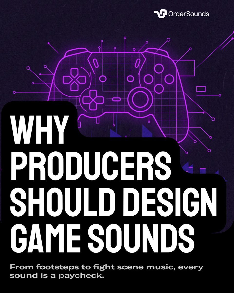 Ordersounds's tweet photo. At OrderSounds, we believe producers are sitting on an untapped lane: game sound design.
From footsteps to punches, every sound is a paycheck.
🧵 Here’s why it matters.
#OrderSounds #GameAudio https://t.co/C5JECwuqew