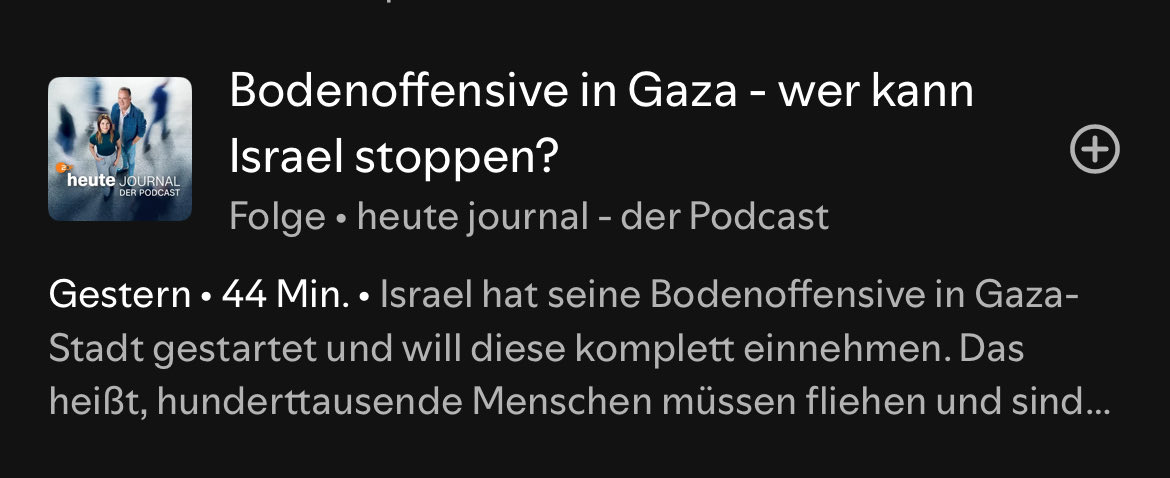 👇🏼 ZDF „Bodenoffensive in Gaza - wer kann Israel stoppen?“

Ich möchte bitte lösen:
1. alle Geiseln freilassen (darunter 7 Deutsche) 
2. #Hamas entwaffnen 
3. #Israel|s Existenzrecht akzeptieren 

🙌 fertig

Bitte. Gerne. 
#UntilTheLastHostage