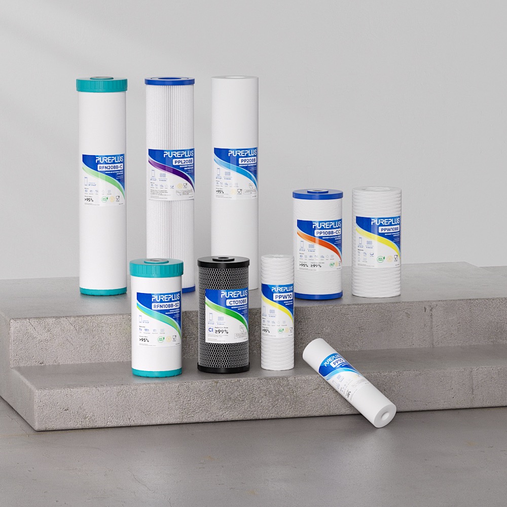 Pureplus4's tweet image. 💧 Clean water starts at home!
From sediment &amp;amp; iron to chlorine &amp;amp; odors, our full range of whole-house filter cartridges has got every tap covered. 🏠✨
Protect your pipes, appliances, and family’s health with the right filter for every need.
🛒  bit.ly/46xJwqg