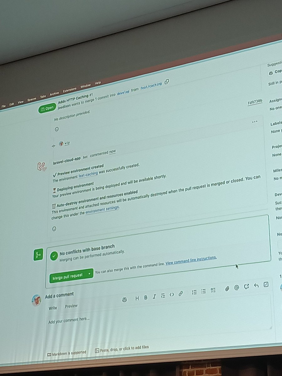 laravel_france's tweet image. Nouvelle démonstration de Laravel Cloud à l&apos;#apiplatformcon par @_joedixon : de l&apos;auto scaling, de la réplication d&apos;environnement, de l&apos;hibernation, des environnements créés automatiquement à la volée ✨