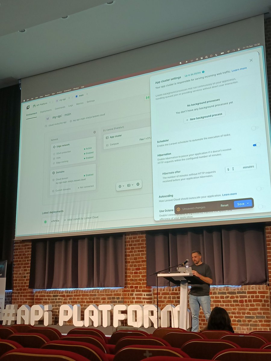 laravel_france's tweet image. Nouvelle démonstration de Laravel Cloud à l&apos;#apiplatformcon par @_joedixon : de l&apos;auto scaling, de la réplication d&apos;environnement, de l&apos;hibernation, des environnements créés automatiquement à la volée ✨