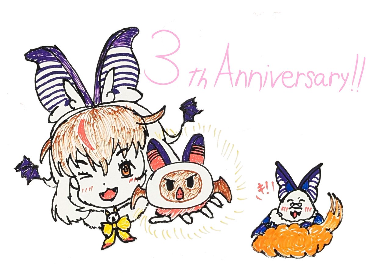 sedona_ll7046's tweet photo. #うさこペイント 【三周年記念】
ウサコ様3周年おめでとうございます！！！✨🐰🦇✨

＃うさこぱとろーる https://t.co/UmgKO3fUit
