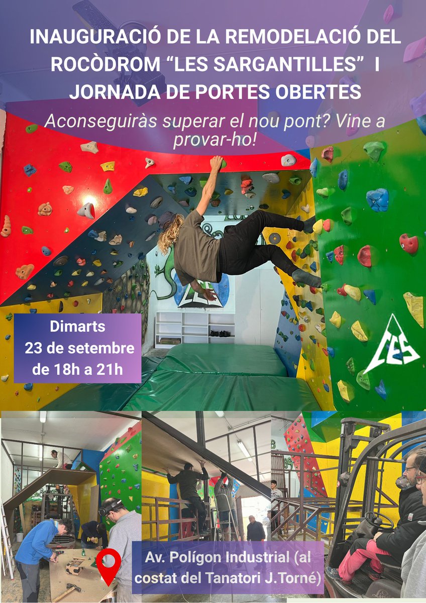 Dimarts 23/Setembre: Inauguració Remodelació Rocòdrom

instagram.com/p/DOxzJf8iAiH/…