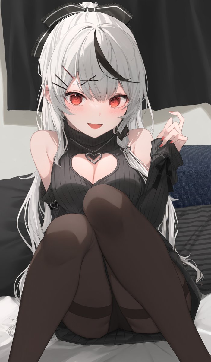 あざとさ満点ロングポニーニット叉