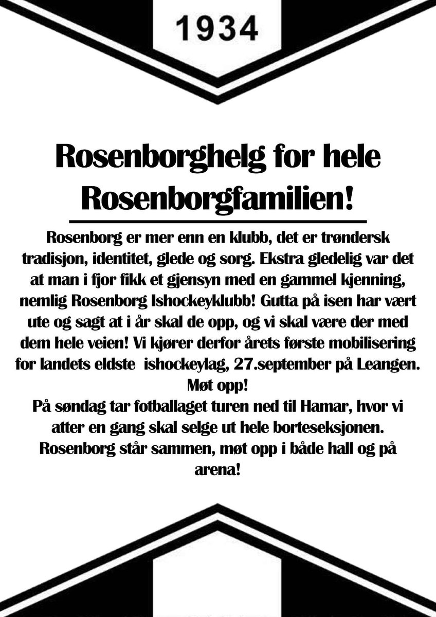 Rosenborg hockey har sesongens første hjemmekamp neste lørdag. Kom på kamp!