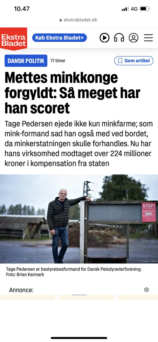 Bestyrelsesformand for dansk pelsdyravlerforening bliver forgyldt med 224 mio kr. - mens andre har begået selvmord pga. manglende erstatning.

Det er sådan Mette og co. vælger at forvalte dine skattekroner. 

Er det ikke det, der hedder nepotisme? Burde det ikke være ulovligt?