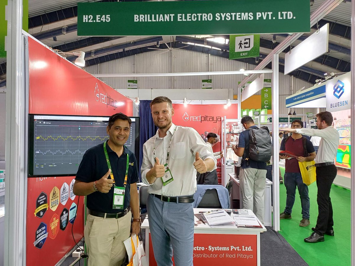 RedPitayaCom's tweet image. Wrapping up #electronicaIndia2025 🇮🇳

A big thank you to our distributor Brilliant Electro-Systems Pvt. Ltd. and everyone who joined us!

India is showing huge potential for test &amp;amp; measurement with compact, open-source solutions — we’re excited for what’s ahead!