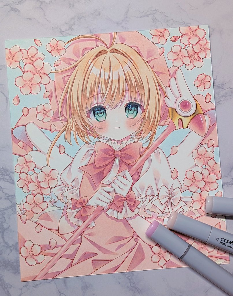 木之本桜 「#コピック」|ぷぅ✧ 5/2〜4 原宿個展✧コミティア【H10b】✧コミ1【D09b】のイラスト