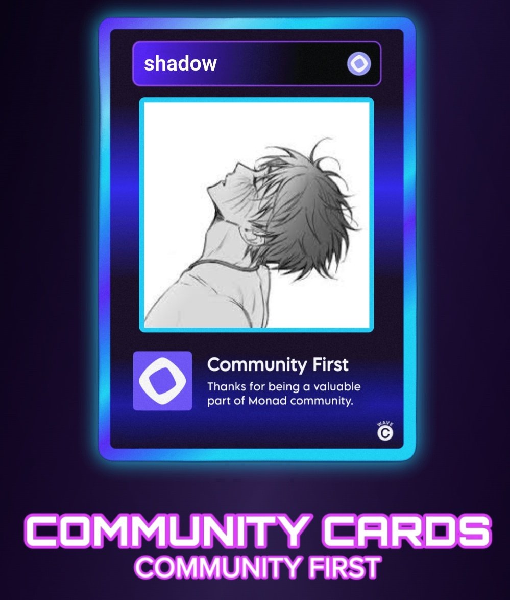 shadow__919's tweet photo. I just claimed my Community Card! So thrilled to be part of the Monad community with my "Awesome Card"
Huge thanks to @berzan for this amazing initiative! Join the fun and claim yours!
https://t.co/tdjLEhwiXx
@berzan @monad #MonadCommunity #CommunityCards https://t.co/7rVShU8pai
