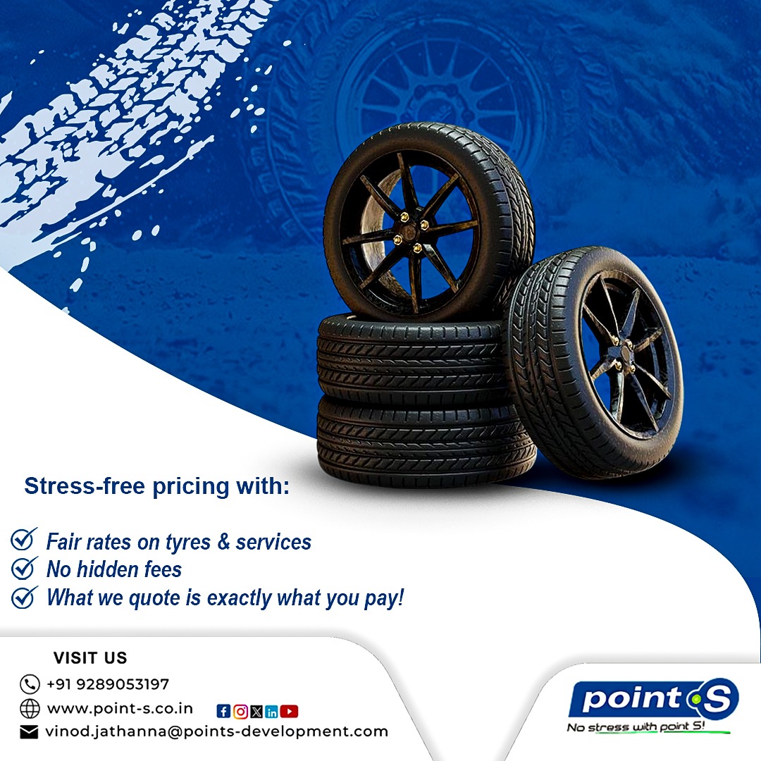 Pointsbharat's tweet image. Drive with confidence, not stress!
At Point S, what you see is what you pay – fair rates, zero hidden fees, and complete transparency on tyres &amp;amp; services.
Because your journey deserves honesty and quality at every turn.
:
:
:
#PointSIndia #NoStressWithPointS #TyreCare