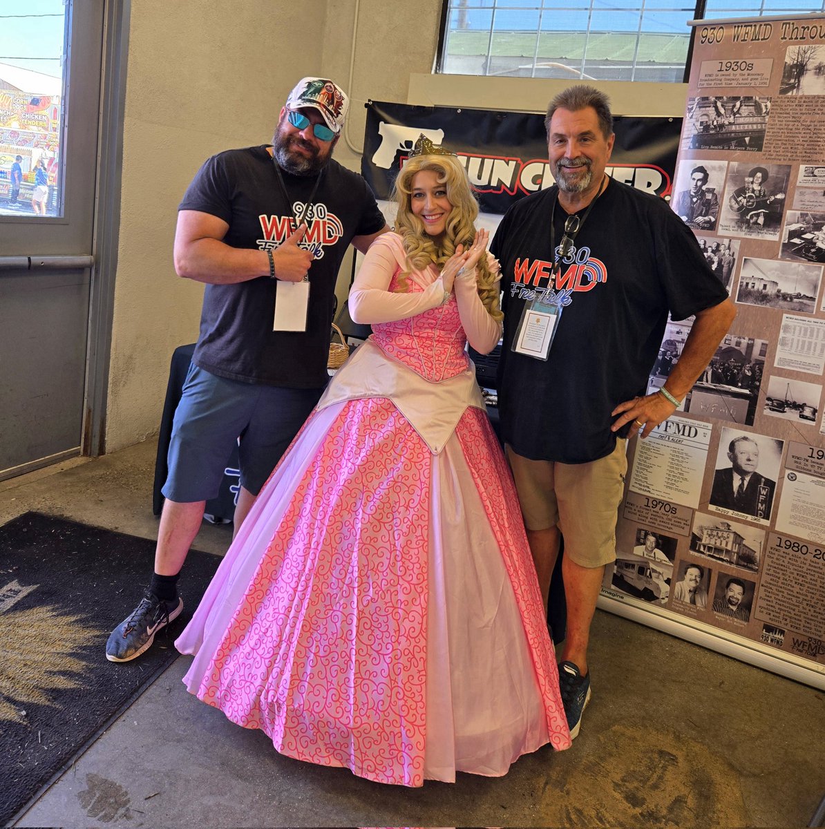 What can we say! Even princesses 👸 love the Morning News Express. But, her dad, the King, was all like, 'Uh-uh, no t-shirt for my little royal highness, she's sticking to her dress code!' Princesses attend The Great Frederick Fair.