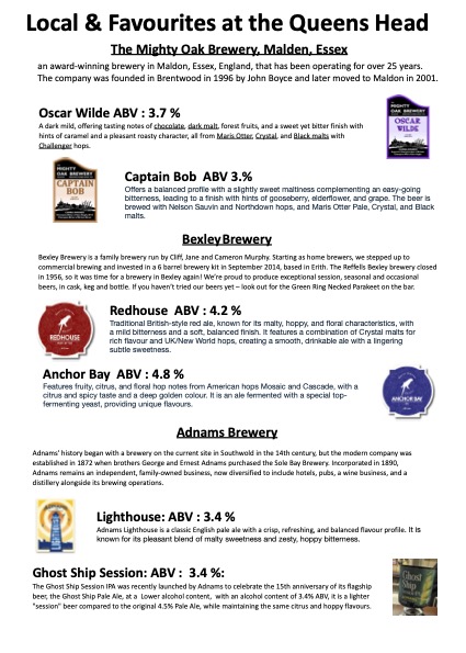 Ale Festival starting today, 20 Ales from £3.50 per pint.