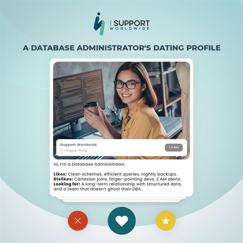 iSupportGroup's tweet image. Swipe right (apply) if you’re ready for a long-term relationship with us.
We are looking for a Database Administrator
Email careers@isupportworldwide.com!
See more for details: tinyurl.com/3jfjx87n
#DatabaseAdministrator #TechCareers #NowHiring