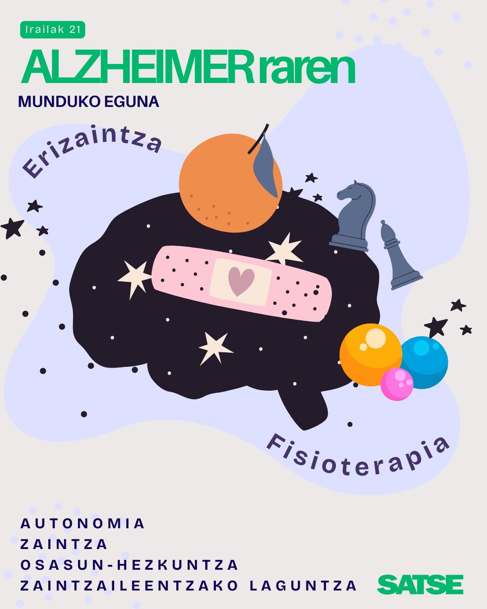 Gaur, Alzheimerraren Munduko Eguna💜🧠, elkartasuna adierazten diegu pazienteei, eta zaintzaileen zaintzan, autonomian, hezkuntzan eta laguntzan erizaintzak eta fisioterapiak duten zeregina nabarmentzen dugu

Arreta erdigunean jarri behar dugu!