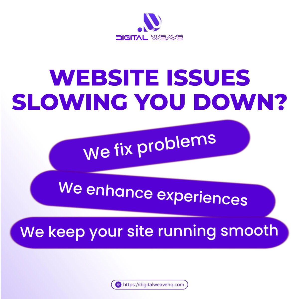 digital_weaveHQ's tweet image. Is your website so slow that it is not converting smoothly? At Digital Weave, we don’t just fix website issues; we elevate experiences and keep your site running silky smooth.
#DigitalWeave #UXMatters #WebDesignMagic #SpeedUpYourSite #DesignThatWorks #WebsiteRescue