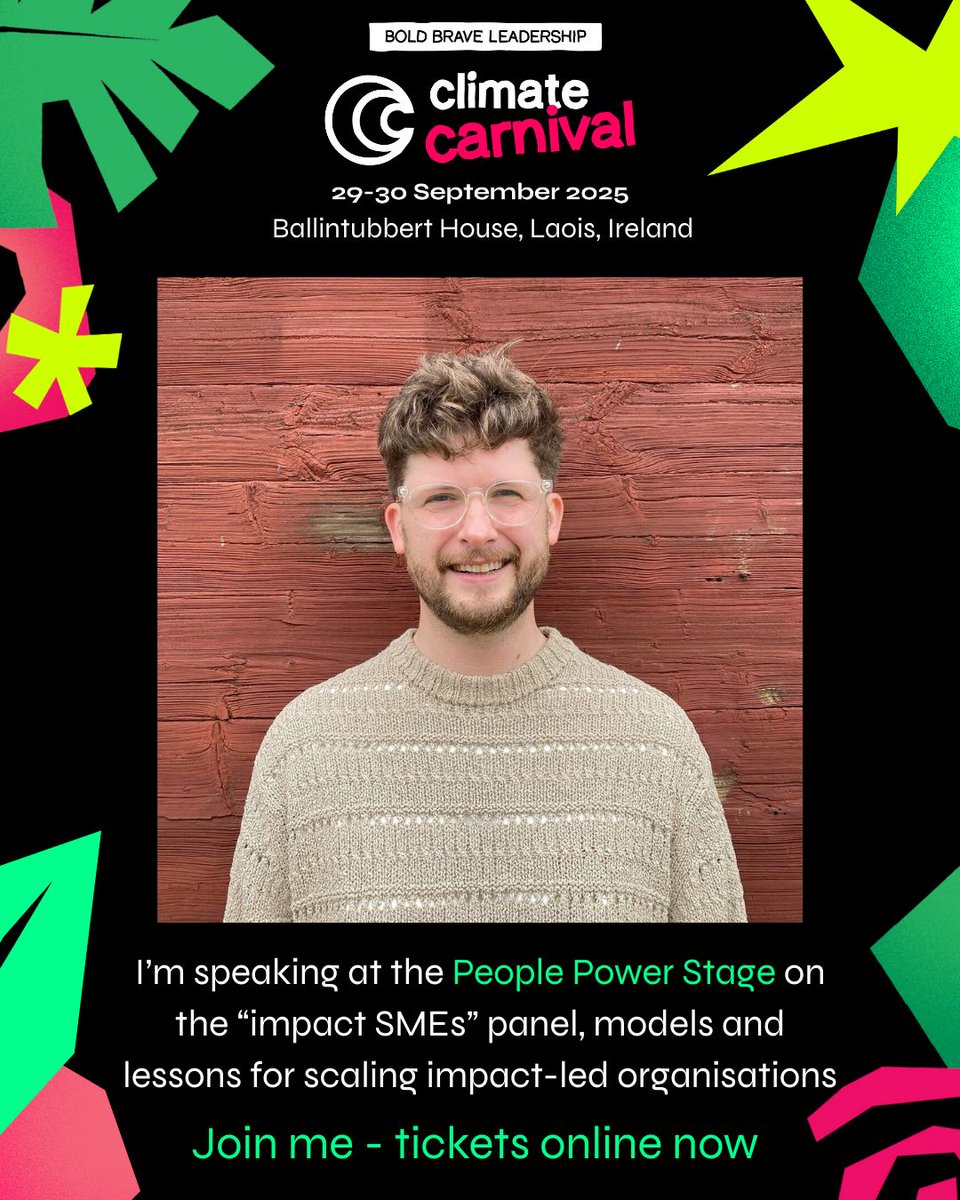 Excited to share, our CEO Mark Kirwan will speak at #ClimateCarnival 2025 🌍

On the People Power Stage, he’ll share lessons on scaling while staying true to our mission: cutting food waste &amp; protecting the planet.

📅 Sept 29&amp;30 | Laois

#ImpactSMEs #Sustainability