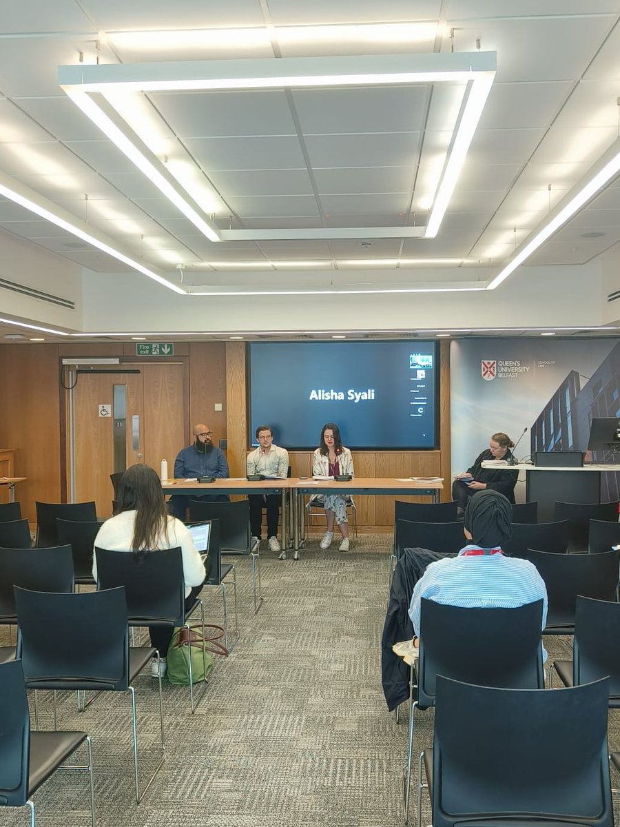 qublawsrn's tweet image. A lovely continuation of the PhD student conference today 💫 
Congratulations to Amy for presenting her research in the panel on Rethinking Protection and Accountability: Peacekeeping, Constructive Interpretation, and Displacement! 🌟@qubschooloflaw 
#PhDlife #researchconference