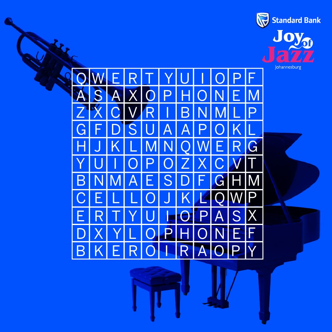 Our excitement is growing as Standard Bank Joy of Jazz draws nearer.​ 

Share in the fun: complete this crossword and, using #SBJOJ2025, tell us which instrument is the odd one out. 

#ChampionOfTheArts #SBLove💙